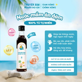 Nước Mắm Thuyền Xưa Ăn Dặm Cho Bé 41 Độ Đạm Tự Nhiên - Combo Chai 250ml & 65ml Nguyên Chất Tiết Kiệm