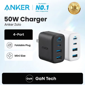 Củ sạc nhanh Anker Zolo A121E 50W 4 cổng (2 USB-C + 2 USB-A), sạc nhanh đa thiết bị (điện thoại, laptop)