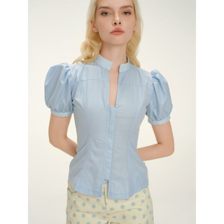 Áo sơ mi nữ MONÁ Áo sơ mi ôm tay phồng chất Kate  - SCILLA Shirt