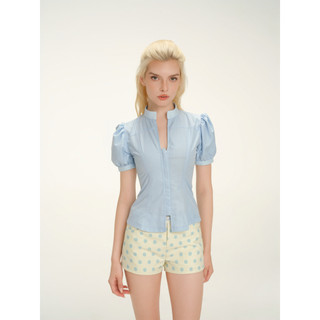 Áo sơ mi nữ MONÁ Áo sơ mi ôm tay phồng chất Kate  - SCILLA Shirt
