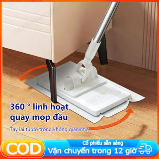 Cây lau kẹp khăn đa năng Bản Lớn GREENSINDOOR 92cm Cây lau nhà lười
