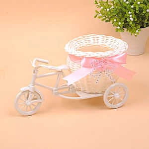 Giỏ đan bằng tre Xe đạp xe ba bánh Giỏ hoa trang trí Đồ trang trí mỹ nghệ