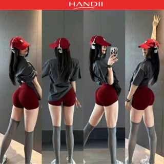 Quần short thể thao tập Gym nữ, chất dệt co dãn 4 chiều,cạp cao "HANDII"