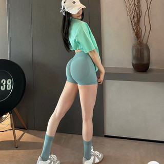 Quần short thể thao tập Gym nữ, chất dệt co dãn 4 chiều,cạp cao "HANDII"