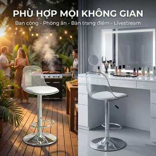 Modern Eames Bar Stool | Ghế Bar Cao Cấp Điều Chiều Cao | Thích Hợp Sân Vườn & Ngoài Trời