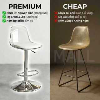Modern Eames Bar Stool | Ghế Bar Cao Cấp Điều Chiều Cao | Thích Hợp Sân Vườn & Ngoài Trời
