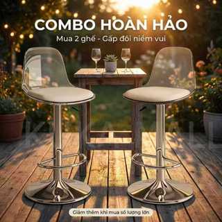 Modern Eames Bar Stool | Ghế Bar Cao Cấp Điều Chiều Cao | Thích Hợp Sân Vườn & Ngoài Trời