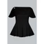 Áo Kiểu Cổ Ngang Đuôi Cá, Cape Xếp Ly 2T05.2601. Áo Peplum Nữ Thanh Lịch Công Sở Dự Tiệc Thiết Kế Bởi JM Dress Design