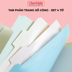 Set 4 Tab Phân Trang Sổ Còng A5 B5, Bìa Phân Trang, Nội Dung Tiện Lợi, Màu Patel, Bìa Nhựa Chống Nước Classmate