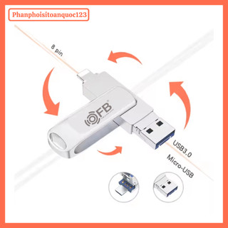 Ổ Đĩa USB OTG FB 16GB/32GB/64GB/128GB/256GB 3 In 1 Tốc Nhanh USB 3.0/Type-C/Lightning