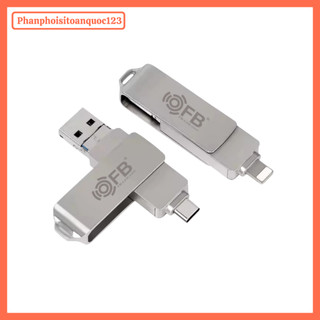 Ổ Đĩa USB OTG FB 16GB/32GB/64GB/128GB/256GB 3 In 1 Tốc Nhanh USB 3.0/Type-C/Lightning
