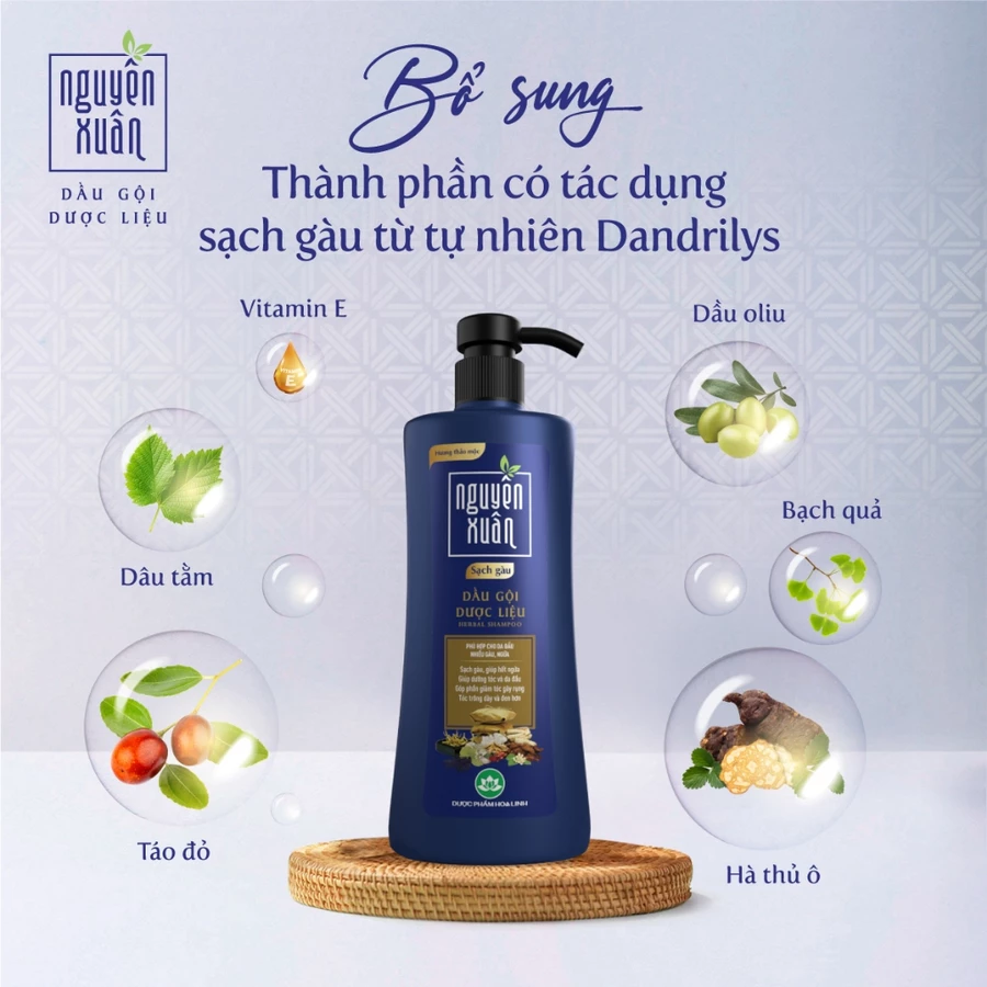 Dầu gội Dược liệu Nguyên Xuân Sạch Gàu 470g - Tặng thêm 50g giá không đổi