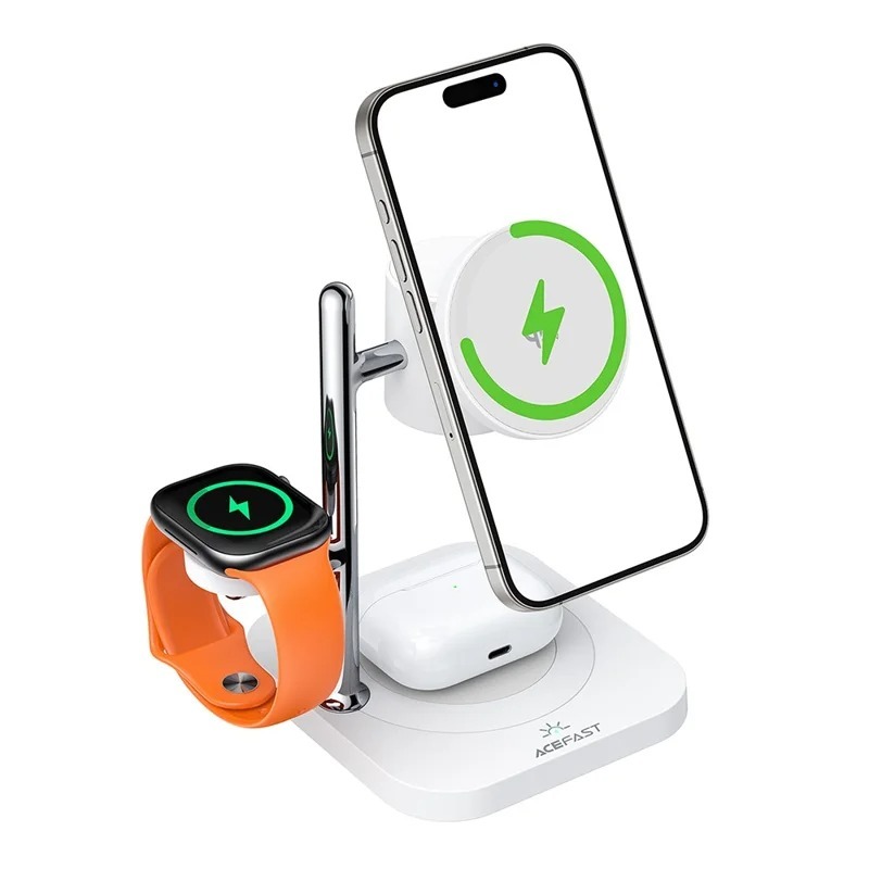 Đế sạc không dây 4 trong 1 ACEFAST E39 tích hợp đèn ngủ, trạm sạc điện thoại, đồng hồ và tai nghe, thiết kế để bàn