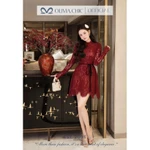 Váy Ren Dự Tiệc OLIVIA.CHIC Có Lót Lụa Habutai, Đầm Ngắn Chữ A Cổ Cao Tay Dài Bồng Kèm Dây Đai Eo V1451 — ảnh 4