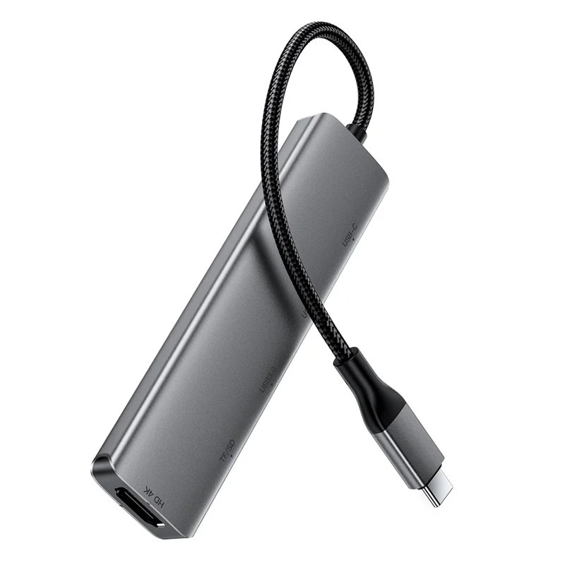 Bộ Hub USB-C 6 trong 1 ACEFAST J18 – Xuất hình 4K 60Hz, Sạc nhanh PD 90W, Dock mở rộng kèm khe thẻ SD/TF