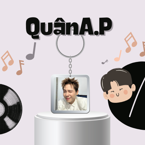 Móc khoá/Keyring mica chất lượng cao ca sĩ Quân A.P
