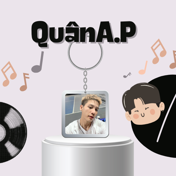 Móc khoá/Keyring mica chất lượng cao ca sĩ Quân A.P