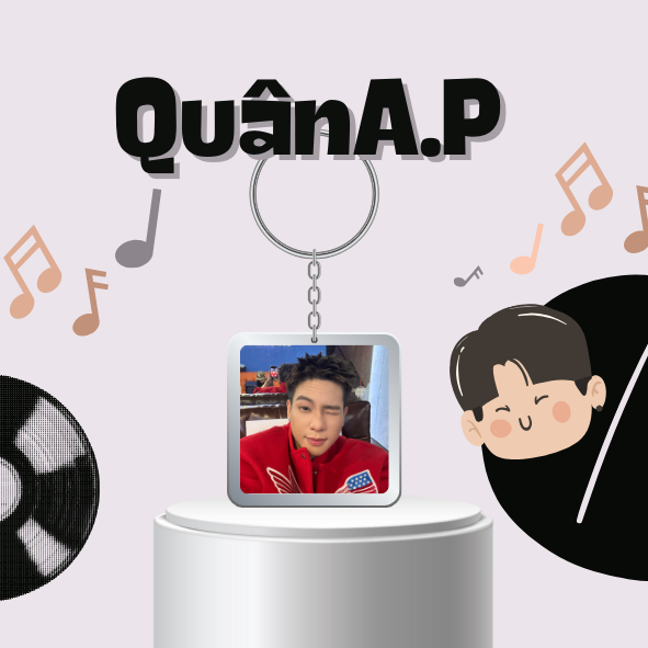 Móc khoá/Keyring mica chất lượng cao ca sĩ Quân A.P