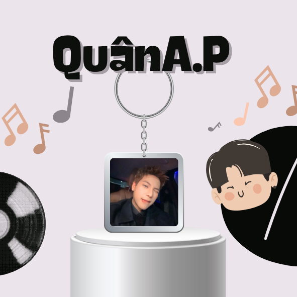 Móc khoá/Keyring mica chất lượng cao ca sĩ Quân A.P
