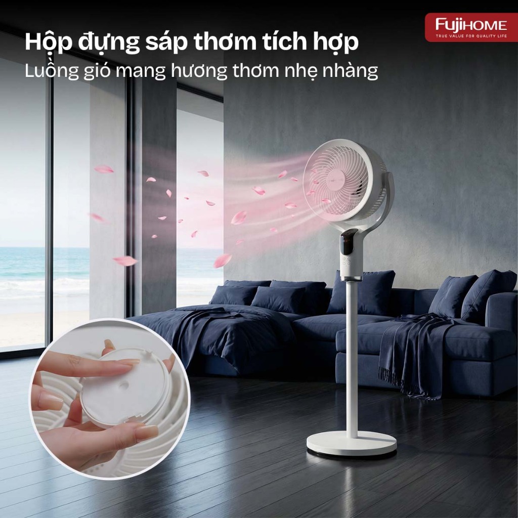 Quạt cây tuần hoàn không khí CFR04-VOICE 8 cấp gió điều khiển giọng nói, Nhập Khẩu FUJIHOME chính hãng