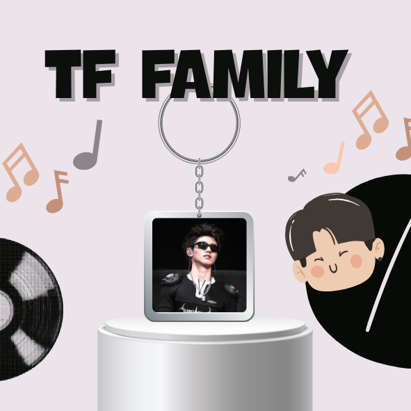 Móc khoá/Keyring mica Chu Chí Hâm, TF FAMILY card TF Gia Tộc F3
