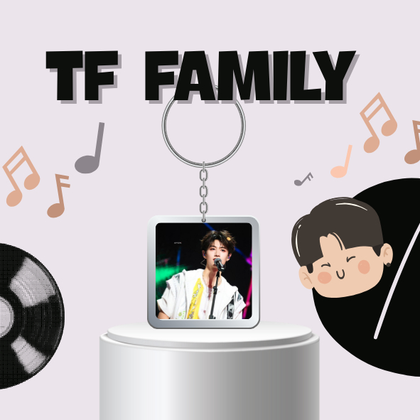 Móc khoá/Keyring mica Chu Chí Hâm, TF FAMILY card TF Gia Tộc F3