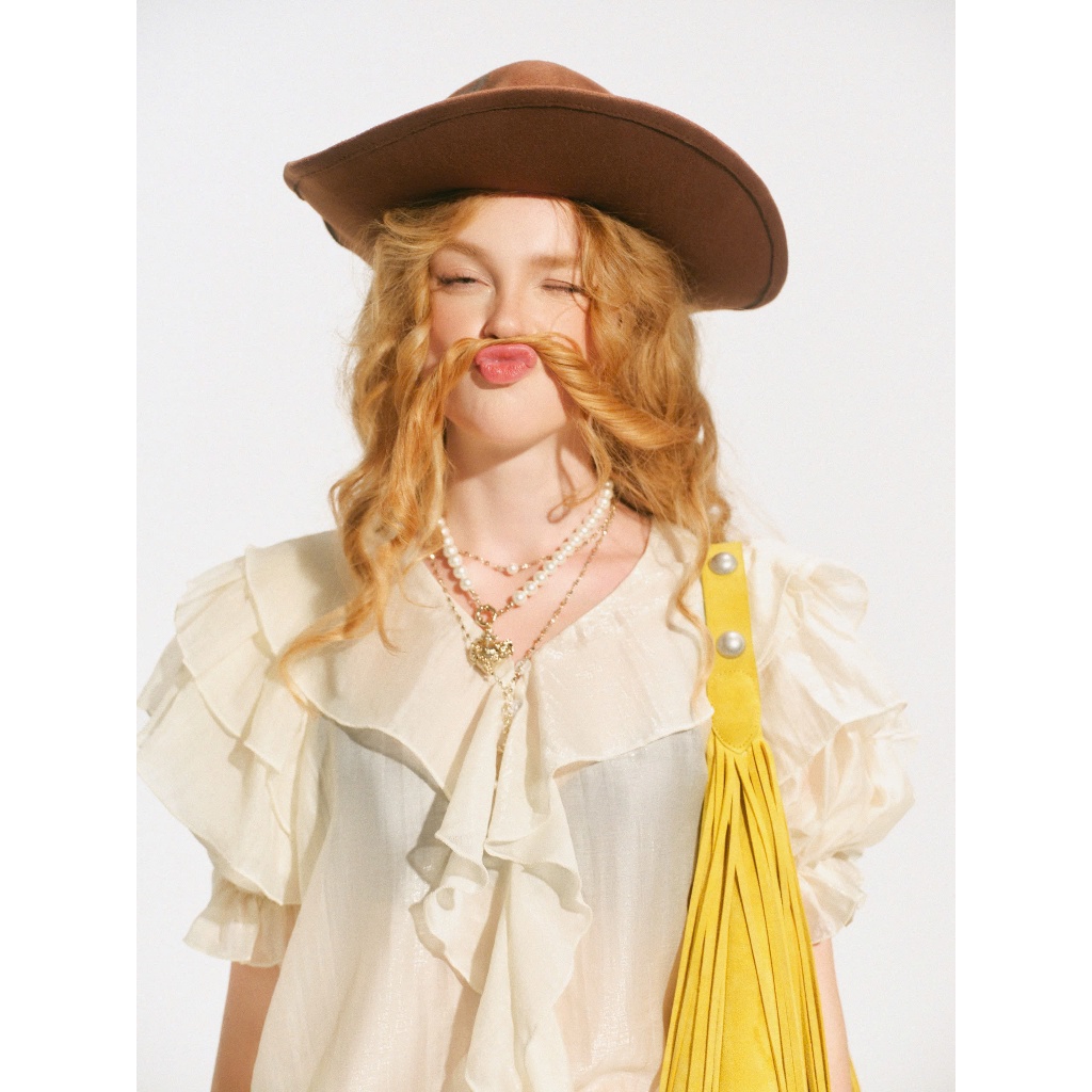 Lena Blouse - Remmus | Áo kiểu bèo chất liệu tơ xuyên thấu - BST DOLLY HOUSE (Không kèm áo trong)