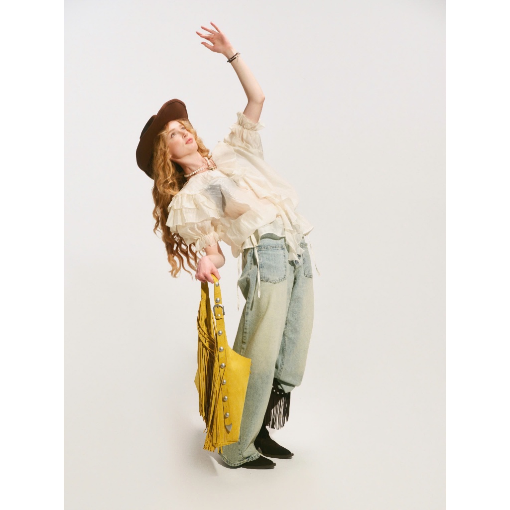 Lena Blouse - Remmus | Áo kiểu bèo chất liệu tơ xuyên thấu - BST DOLLY HOUSE (Không kèm áo trong)