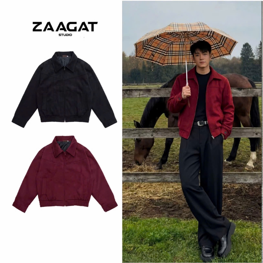 Áo khoác dạ Zaagat chất liệu dạ cao cấp form boxy nam nữ bo chun tay cúc-ÁO KHOÁC DẠ