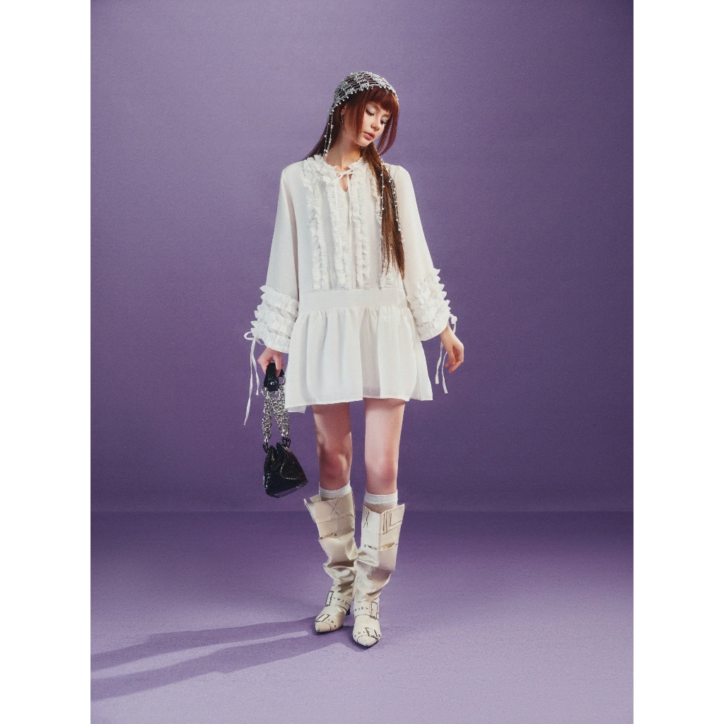 Elowen Dress - Remmus | Đầm kiểu phối ruffle vải tơ 2 lớp - BST DOLLY HOUSE