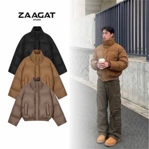 Áo phao Zaagat chất liệu bông dày dặn form boxy cổ cao ba lớp-ÁO PHAO BOXY VER2