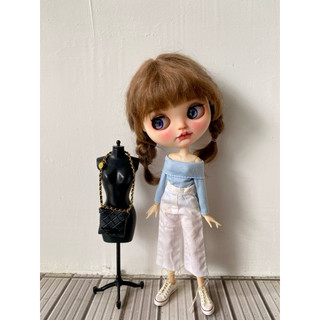Set áo thun kèm quần màu ghi kem size blythe(size khác vui lòng ib shop)