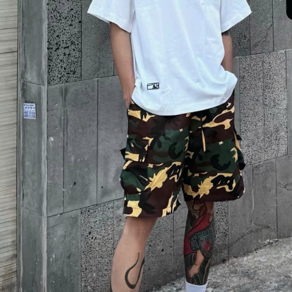 (Xả Kho) Quần short camo Zaagat chất liệu Kaki mềm cao cấp form trên gối thiết kế túi hộp-CAMO SHORT