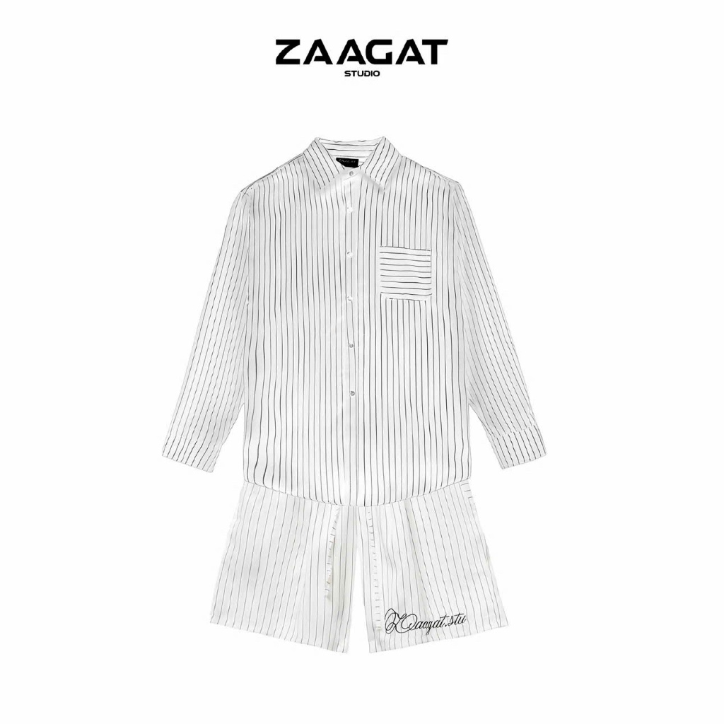 (Xả Kho) Set sơ mi Zaagat chất liệu tuýt si cao cấp form rộng nam nữ-SHIRT SET