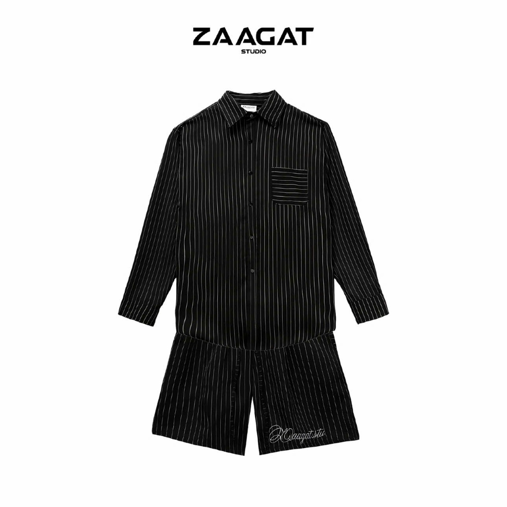 (Xả Kho) Set sơ mi Zaagat chất liệu tuýt si cao cấp form rộng nam nữ-SHIRT SET