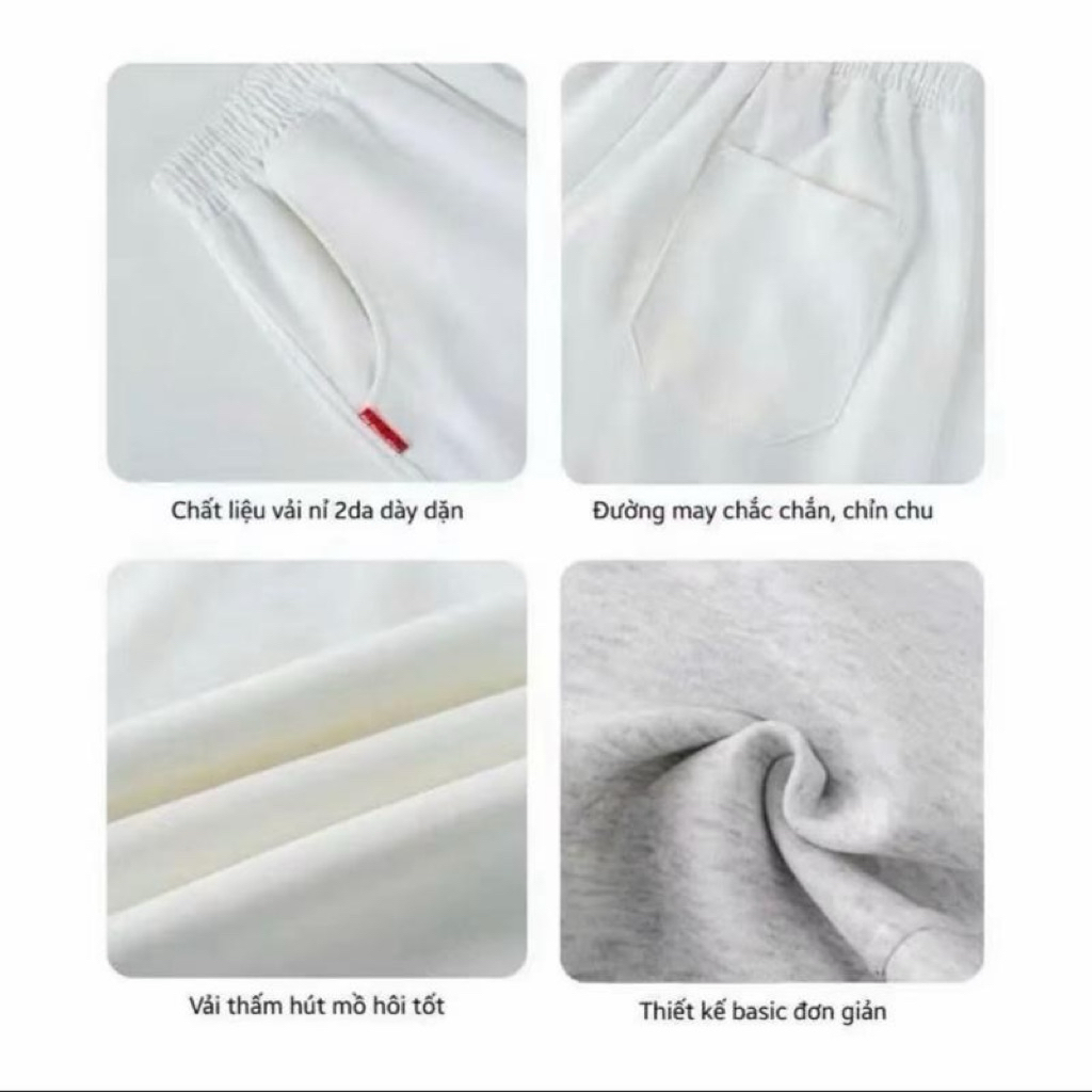 Quần Nỉ 2 Da Ống Suông in logo KM, Vải Dày Mịn, Phong Cách Menswear Trẻ Trung, Năng Động