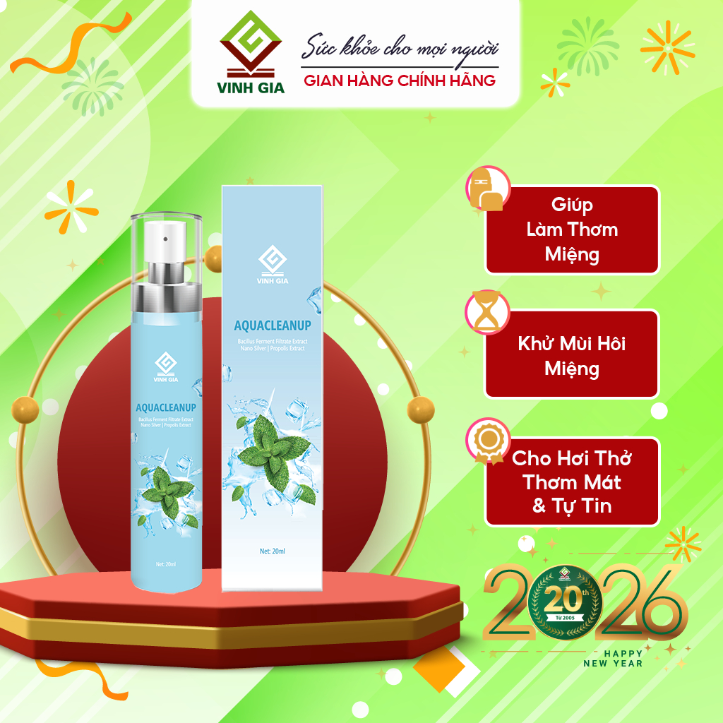 [HÀNG MỚI VỀ] Xịt thơm miệng AquaCleanUp – Giúp Làm Thơm Miệng, Khử Mùi Hôi Miệng – Lọ 20ml