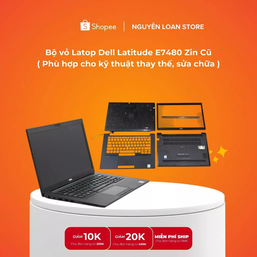 🛠️ BỘ VỎ LAPTOP DELL LATITUDE E7480 – HÀNG CŨ ZIN THÁO MÁY