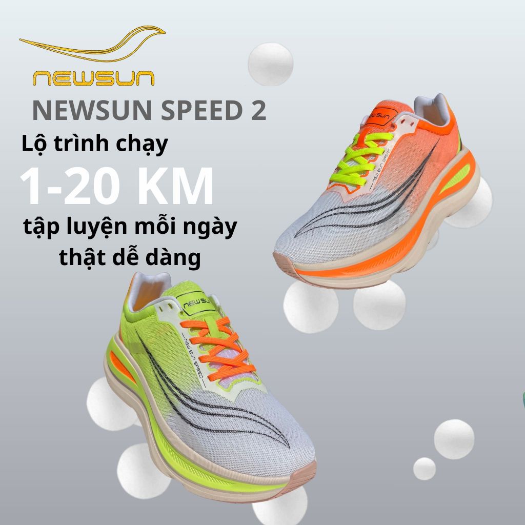 Giày Chạy Bộ NewSun Speed – Lưới Thoáng Khí, Đệm Êm SCF EVA, Đế Cao Su Bám Đường, Hỗ Trợ Chạy Dài