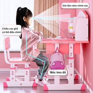 Bàn học cho bé Đa năng Chống gù cận Có thể điều chỉnh độ cao Chất liệu an toàn Sử dụng lâu dài