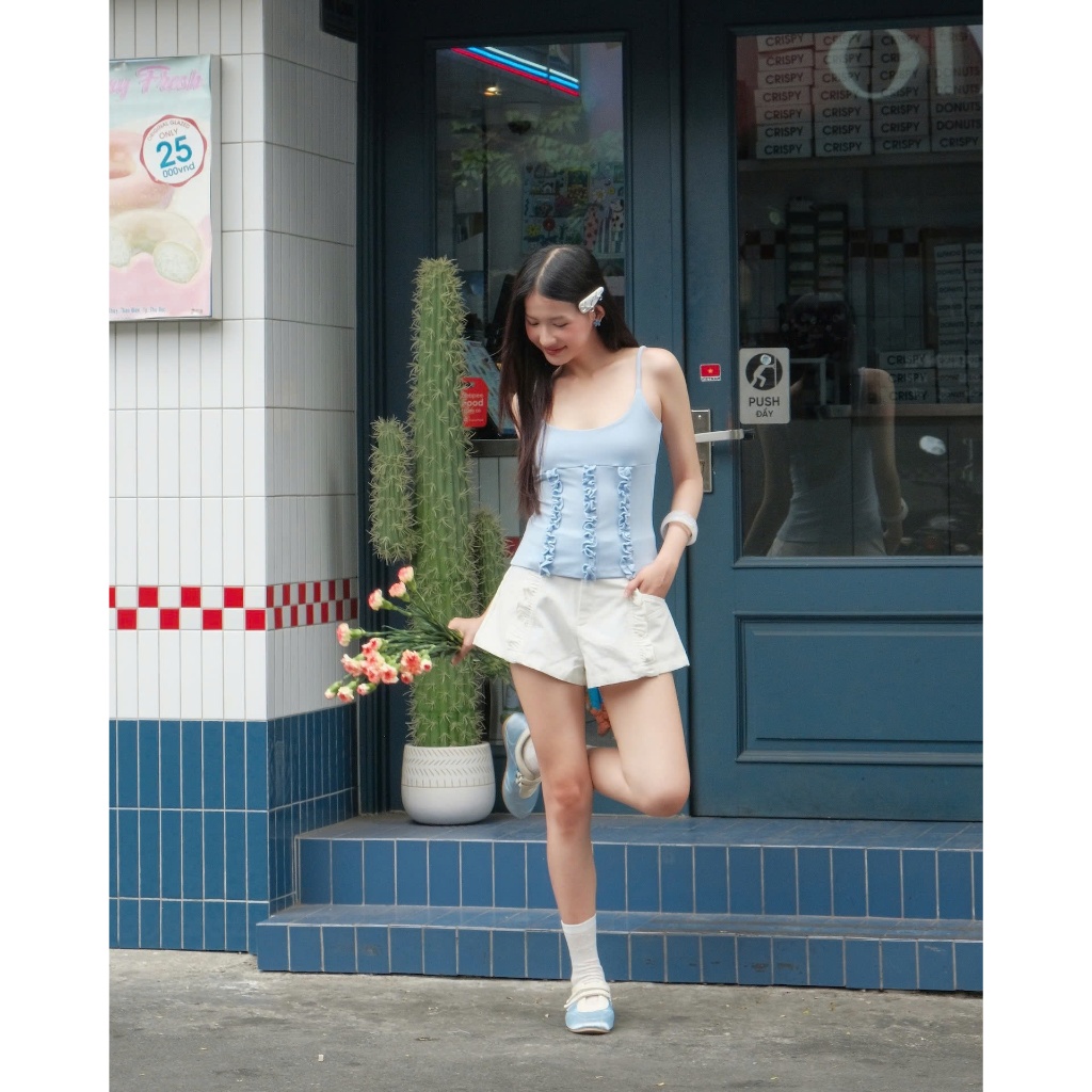 Quần Short Nữ FREUND Basic Phối Bèo Dễ Thương SECODEE