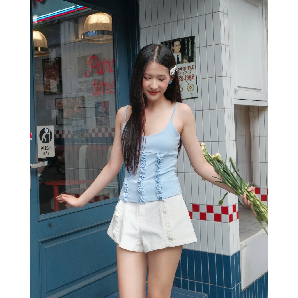 Quần Short Nữ FREUND Basic Phối Bèo Dễ Thương SECODEE