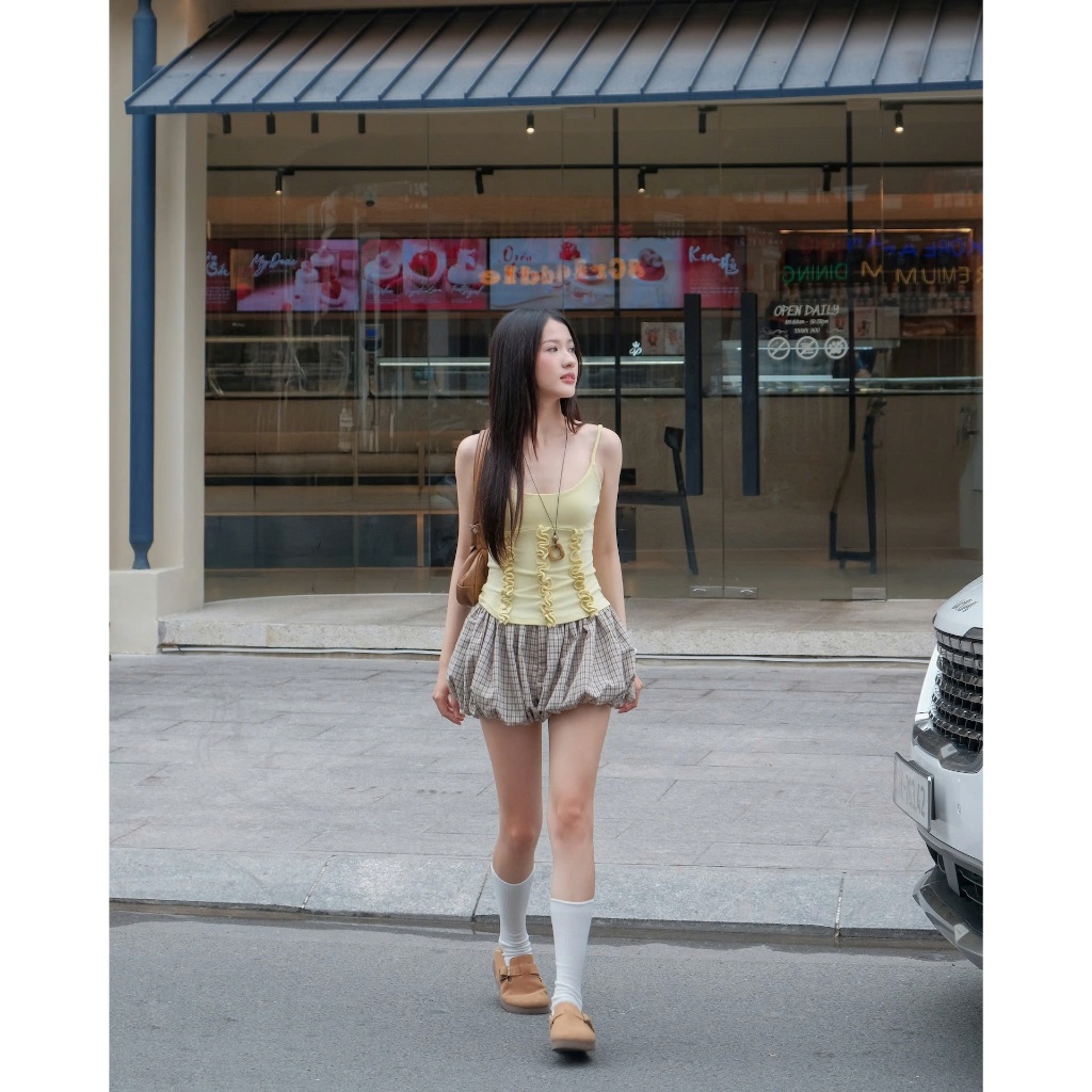 Quần Short Nữ AZULL Caro Form Bí Năng Động SECODEE