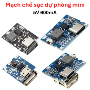 Mạch sạc pin dự phòng 5V 600mA mini có led báo trạng thái