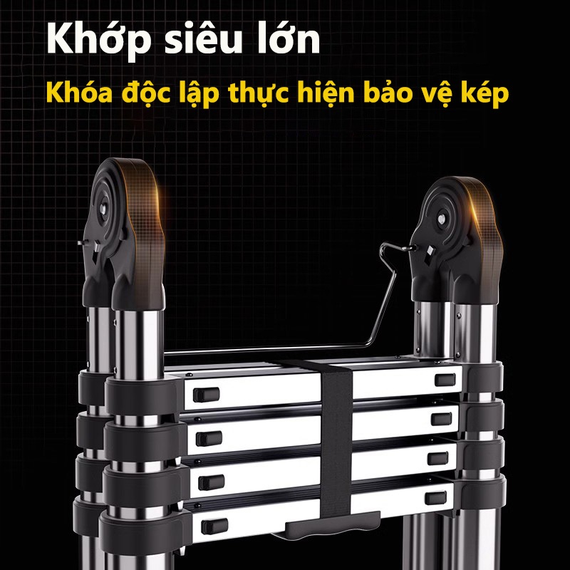 Thang Rút Nhôm Inox Chữ A Chữ I Nhập Khẩu Thang Rút Đôi Đơn Chất Liệu Nhôm Inox Cao 3.4M 4.2M 5M 5.8M