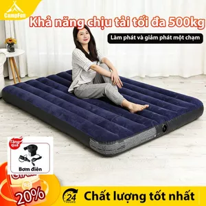 Nệm Hơi Cao Cấp Kèm Bơm Điện - Đệm Hơi Đơn Đôi Gấp Gọn Đa Năng, Dùng Trong Nhà Ngoài Trời Cho Cắm Trại, Văn Phòng