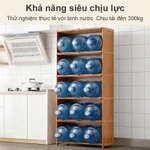 Tủ Đựng Đồ Tủ Bếp Tủ Sách Kệ Bếp Đa Năng Lưu Trữ Đa Tầng Cửa Mây Tre Đan Cổ Điển Chống Nấm Mốc — ảnh 3