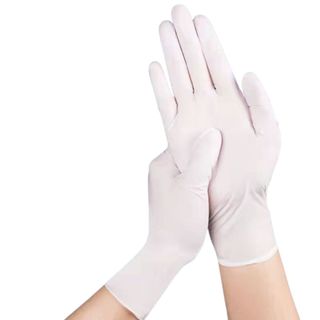 Găng tay cao su trắng không bột đa năng siêu dai Hộp 100 chiếc bao tay y tế hàng loại 1 không bột không kích ứng da tay