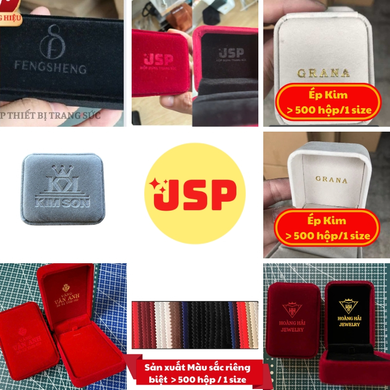 Hộp đựng trang sức nhung JSP nhận in LOGO hộp đựng nhẫn hộp nhẫn cưới dây chuyền lắc vòng tay JSP