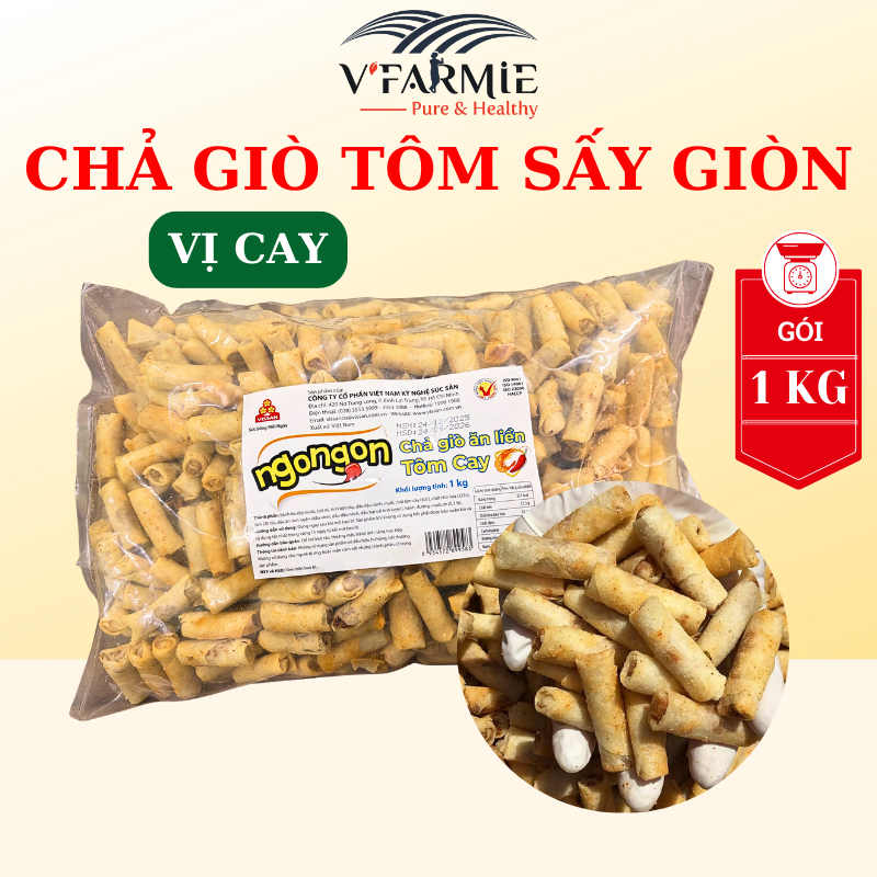 1kg Chả giò tôm sấy mini ăn liền Vissan - Chả giò ăn liền rời 1kg Vissan